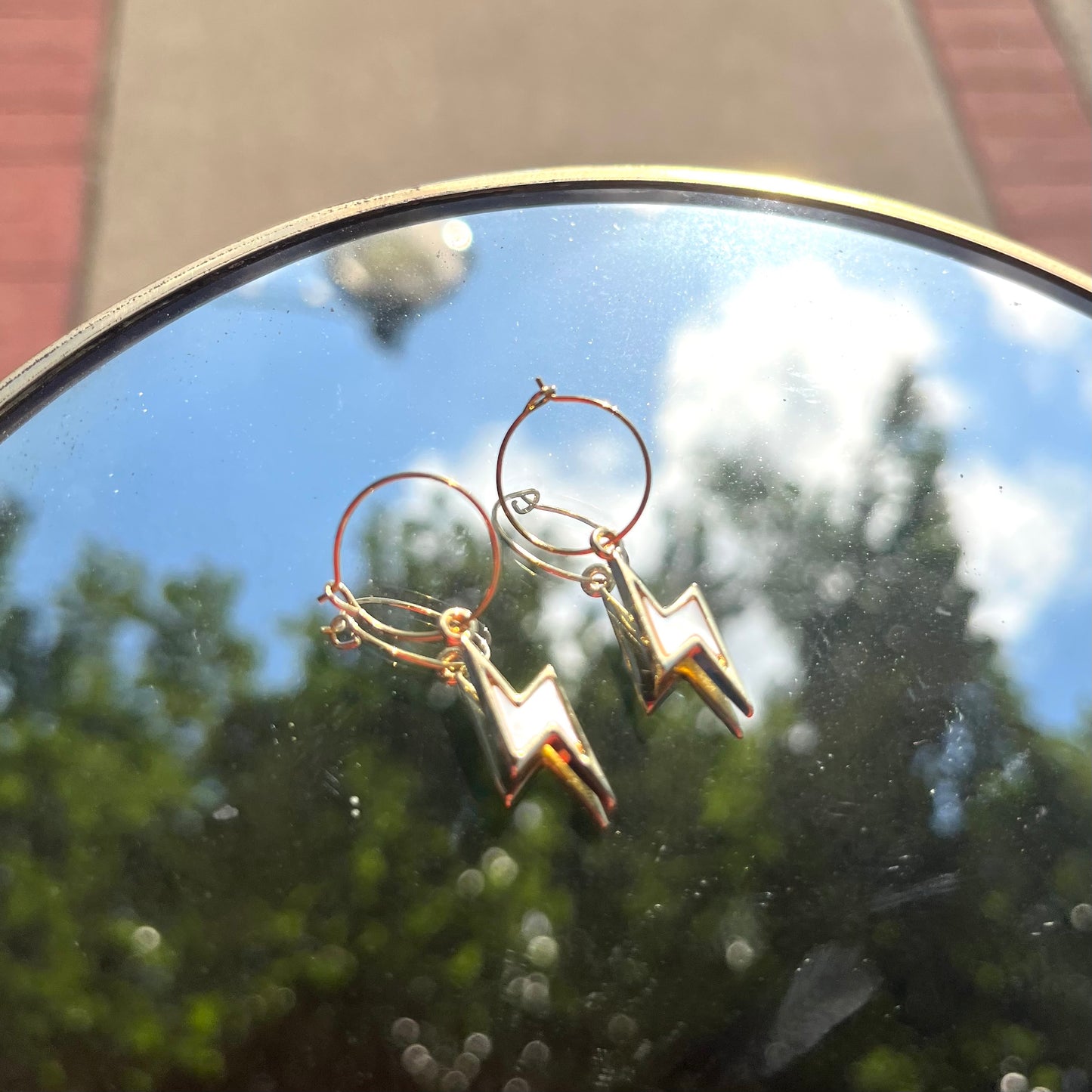 Mini Hoop Lightning Bolt Earrings