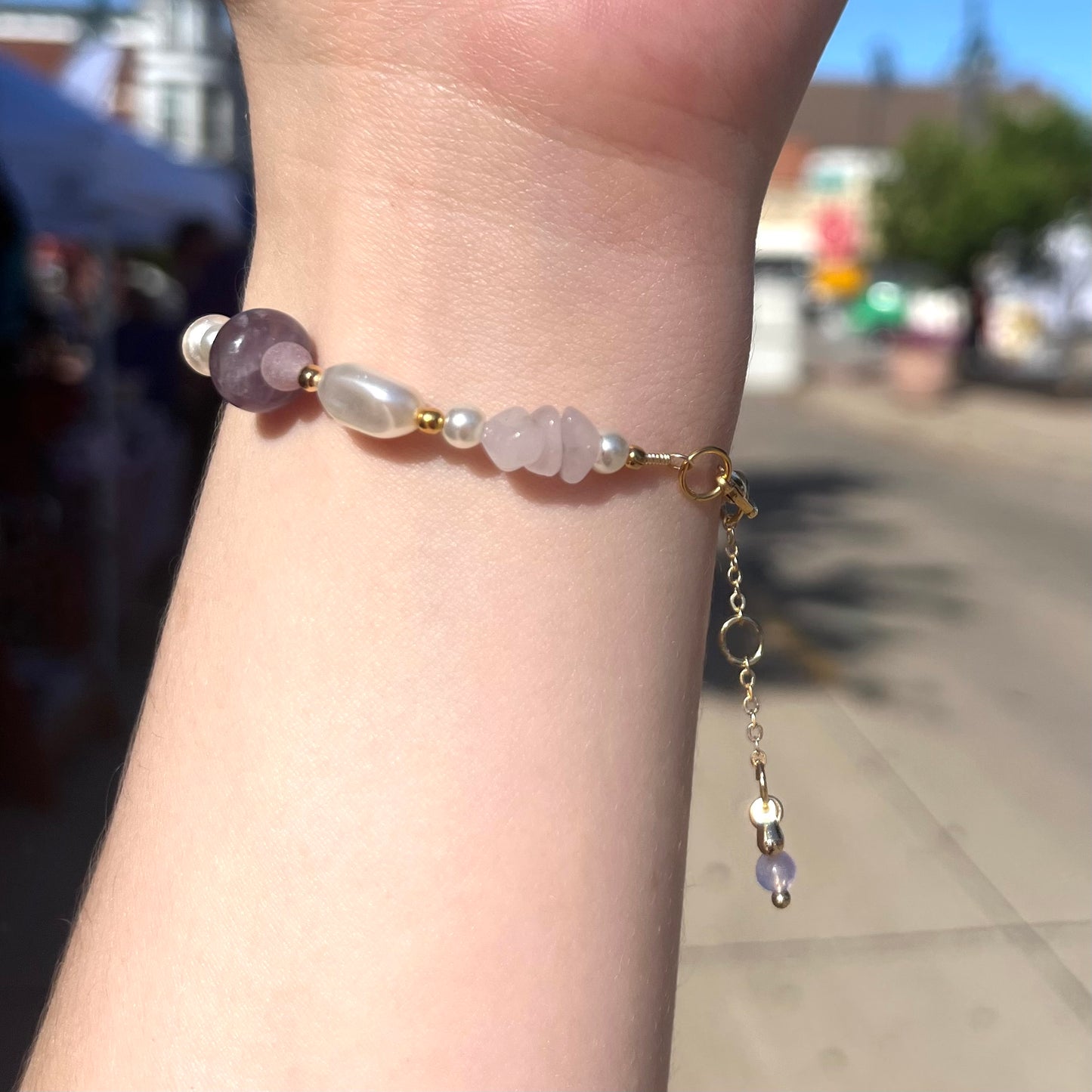 Amethyst Adjustable Beaded Wire Bracelets