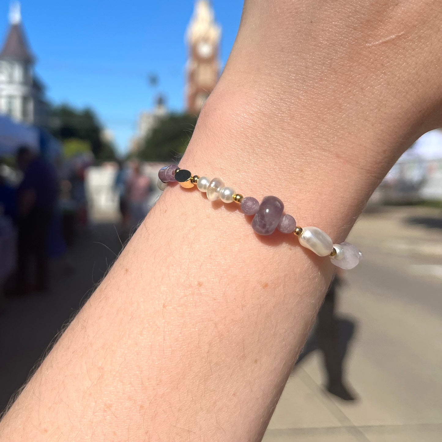 Amethyst Adjustable Beaded Wire Bracelets