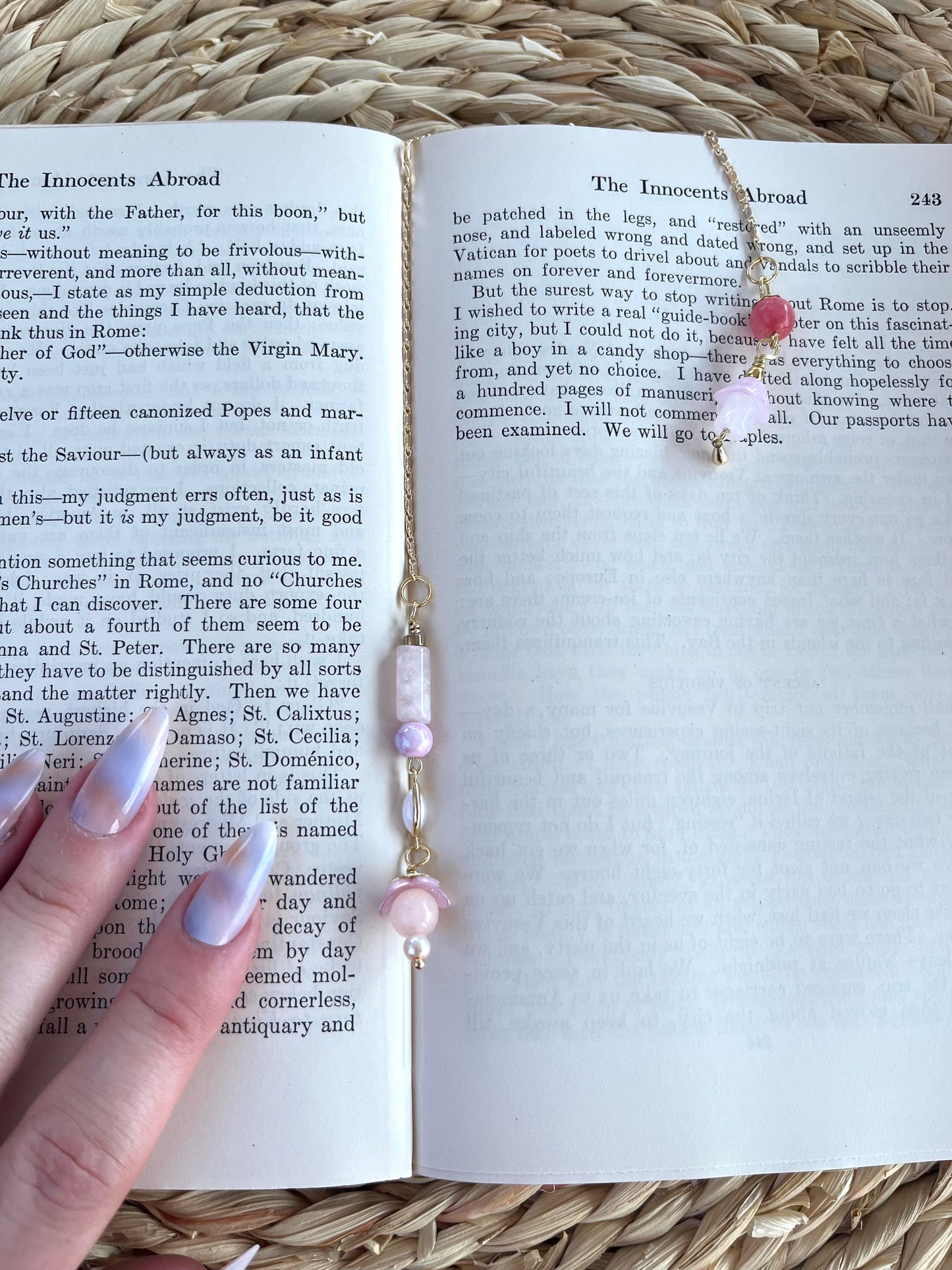 Pink Quarts Charming Bookmark