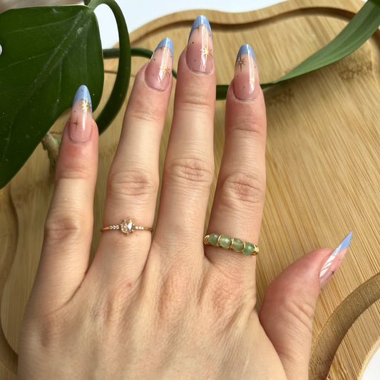 Multi-Bead Wrapped Ring Sage Green