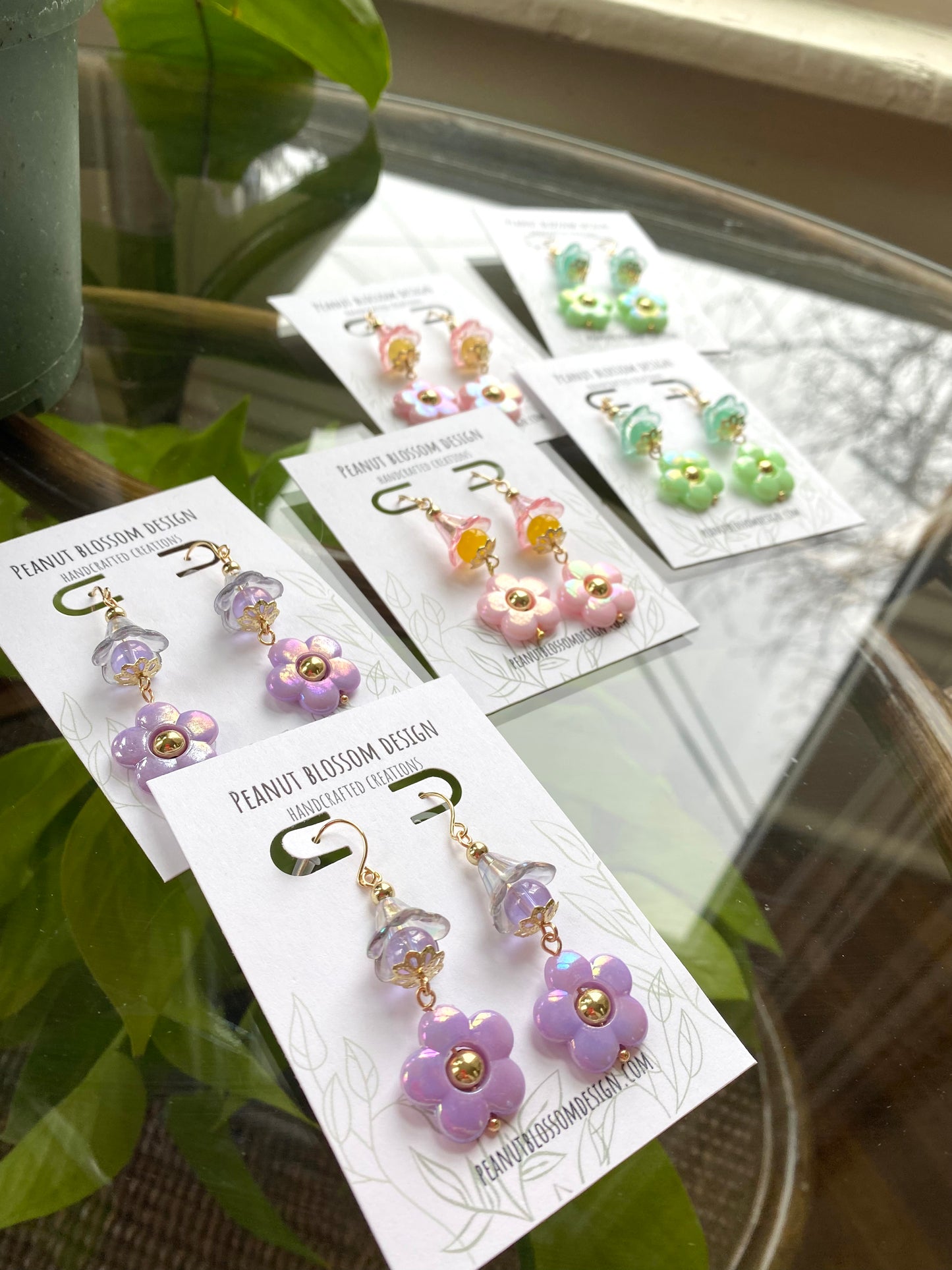 Dynamic Iridescent Flower Earrings