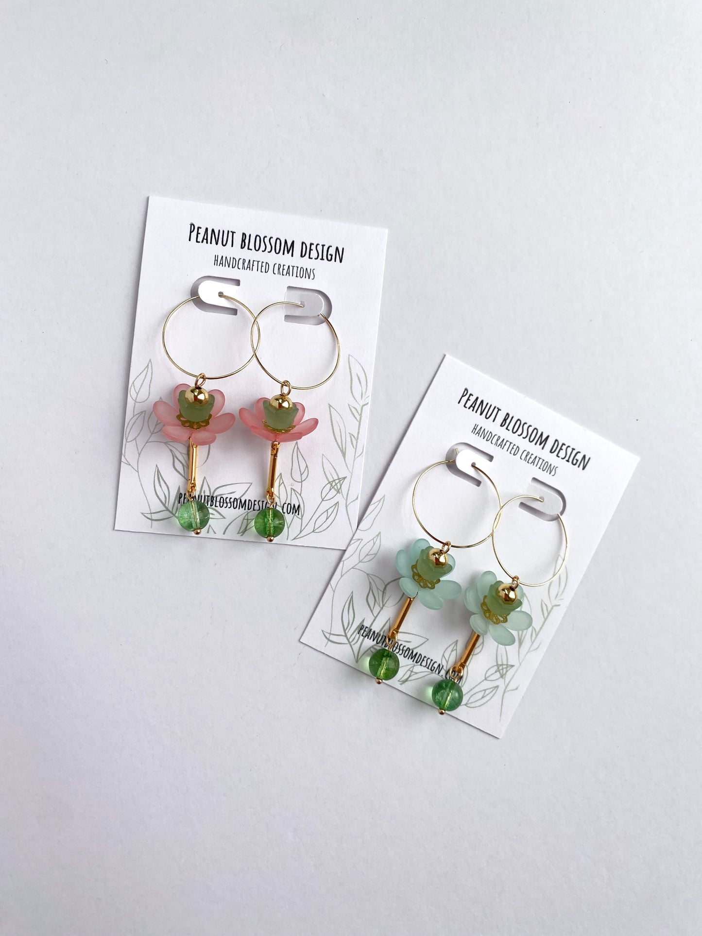 Lilly Pad Hoop Earrings (Two Variations)